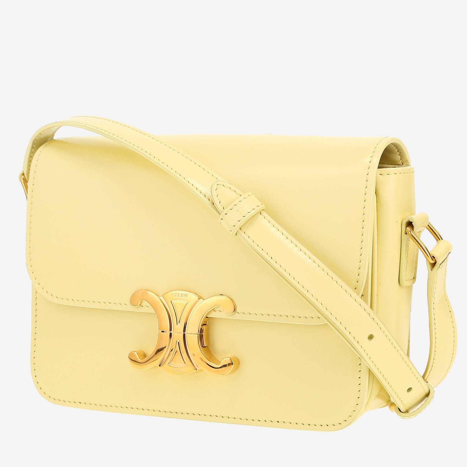 Borsa a tracolla Celine  Triomphe Teen in pelle gialla