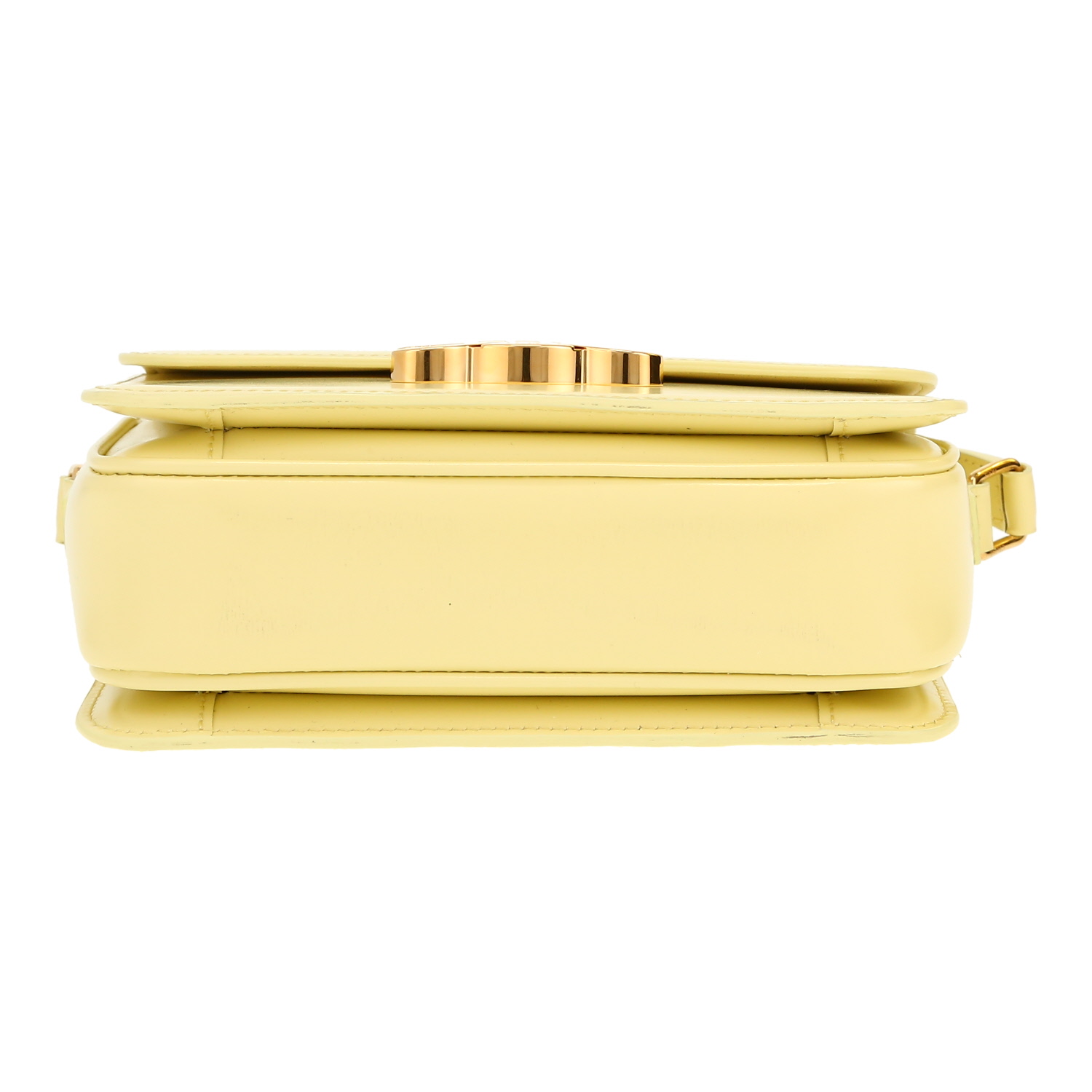 Celine  Triomphe Teen shoulder bag  in yellow leather - Detail D1