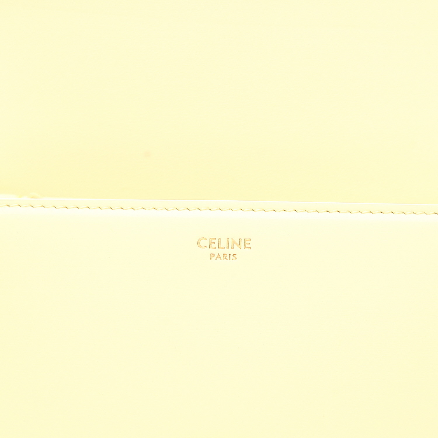 Sac bandoulière Celine  Triomphe Teen en cuir jaune - Detail D2