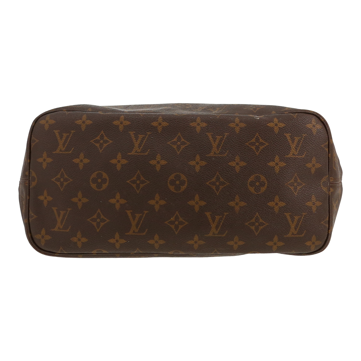 Bolso Cabás Louis Vuitton  Neverfull modelo mediano  en lona Monogram marrón y cuero natural - Detail D1