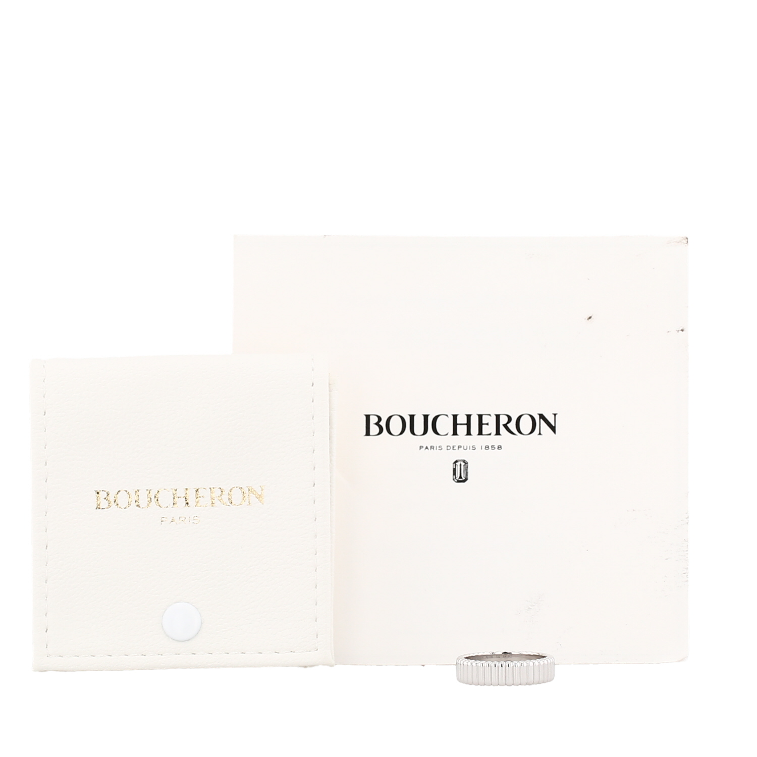 Bague Boucheron Grosgrain en or blanc - Detail D2