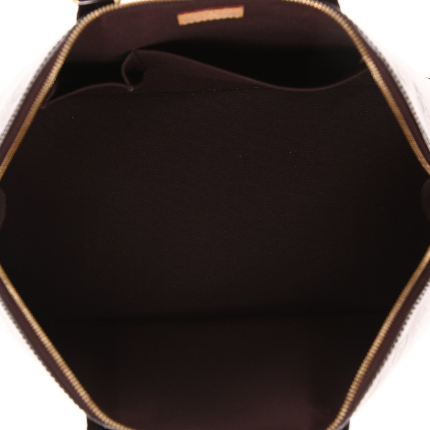 Louis Vuitton  Alma large model  handbag  in plum monogram patent leather - Detail D3