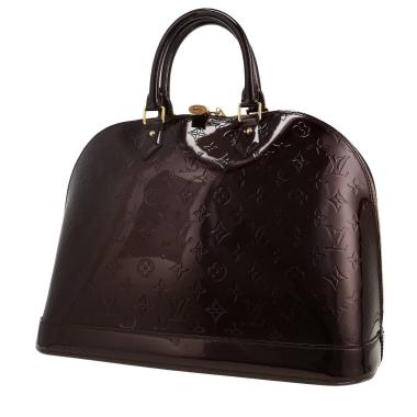 Sac à main Louis Vuitton  Alma grand modèle  en cuir verni monogram aubergine