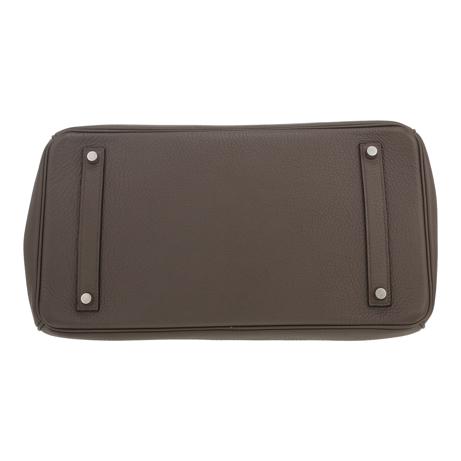 Bolso de mano Hermès  Birkin 35 cm en cuero togo Gris éléphant - Detail D1