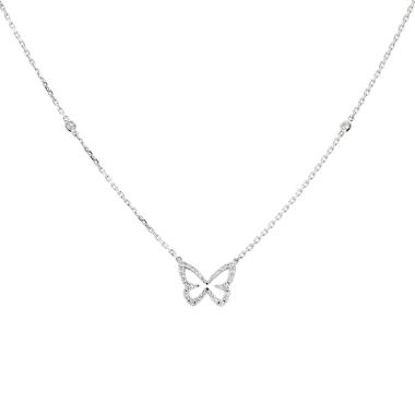 Collana Messika Butterfly in oro bianco e diamanti