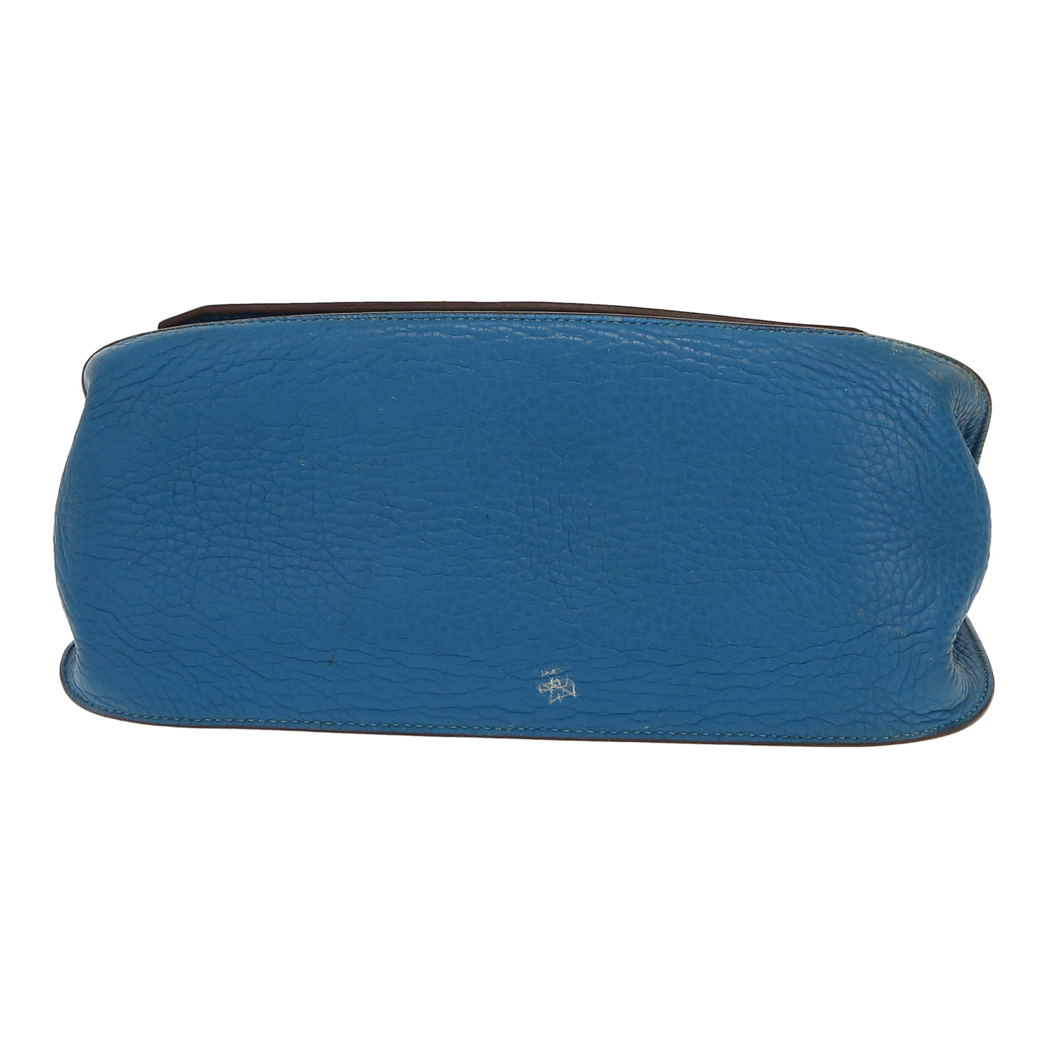 Bolso bandolera Hermès  Jypsiere 28 cm en cuero togo azul - Detail D1