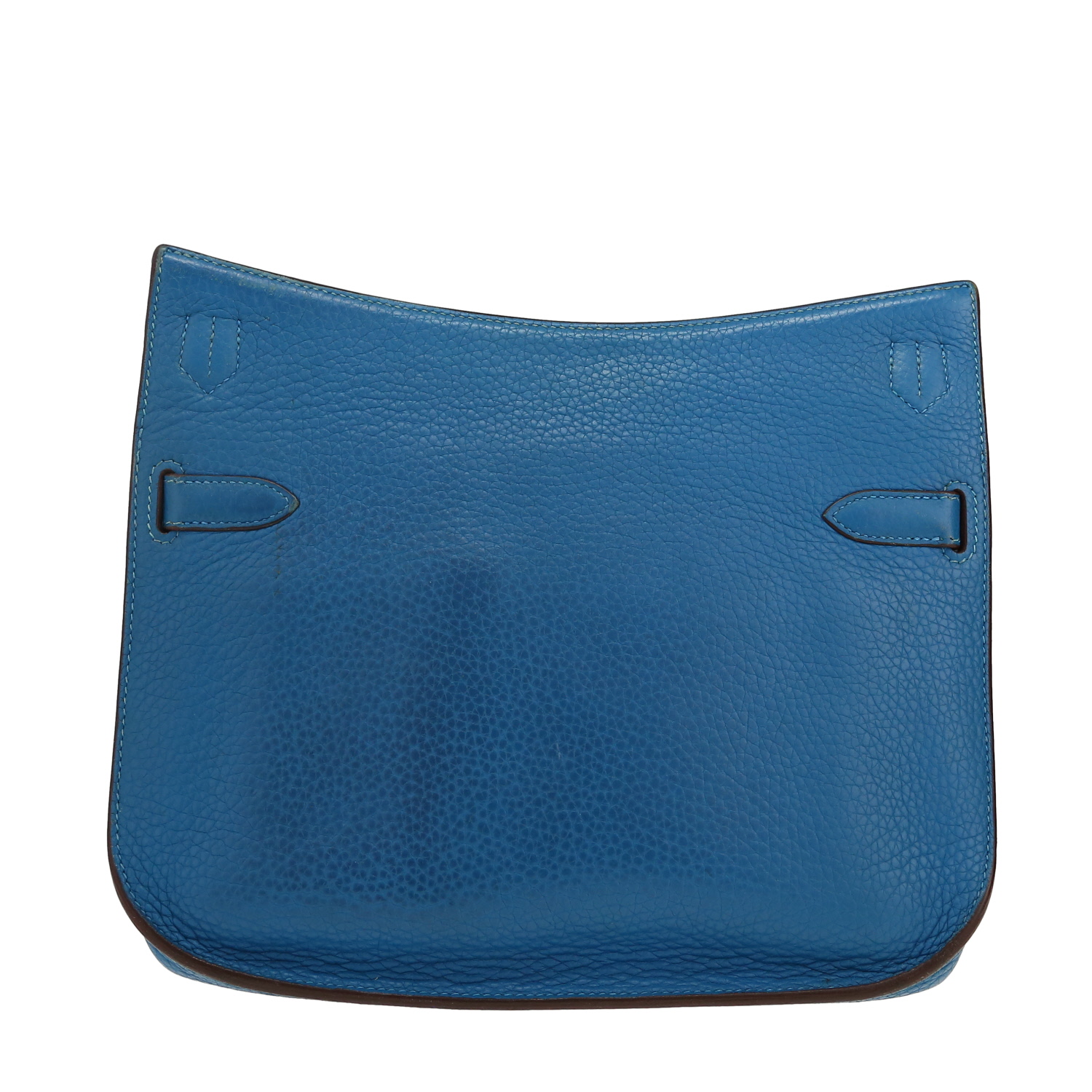 Bolso bandolera Hermès  Jypsiere 28 cm en cuero togo azul - Detail D4