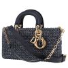 Dior  Lady D-Joy shoulder bag  in navy blue and white canvas  and navy blue leather - 00pp thumbnail