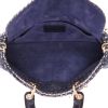 Dior  Lady D-Joy shoulder bag  in navy blue and white canvas  and navy blue leather - Detail D3 thumbnail