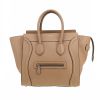 Bolso de mano Celine  Luggage Mini en cuero beige - 360 thumbnail