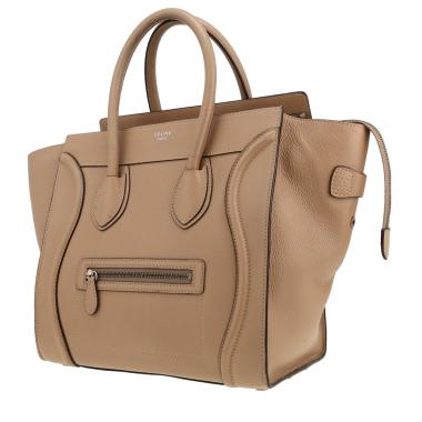 Bolso de mano Celine  Luggage Mini en cuero beige