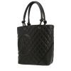 Sac cabas Chanel  Cambon en cuir matelassé noir et cuir verni noir - 00pp thumbnail