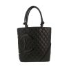 Chanel  Cambon shopping bag  in black quilted leather  and black patent leather - 360 thumbnail