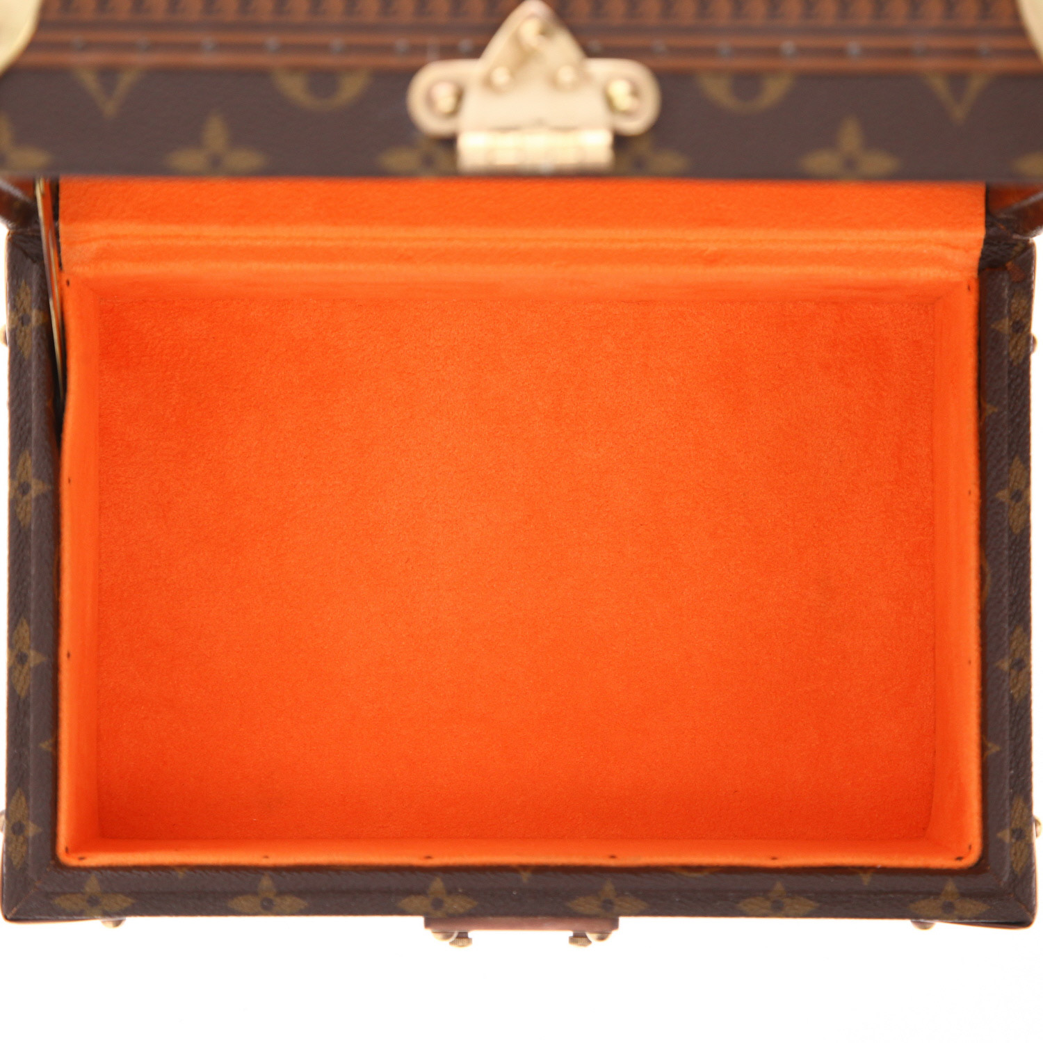 Louis Vuitton  Tresor jewelry box  in brown monogram canvas  and brown lozine (vulcanised fibre) - Detail D3