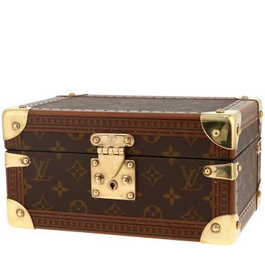 Louis Vuitton  Tresor jewelry box  in brown monogram canvas  and brown lozine (vulcanised fibre)
