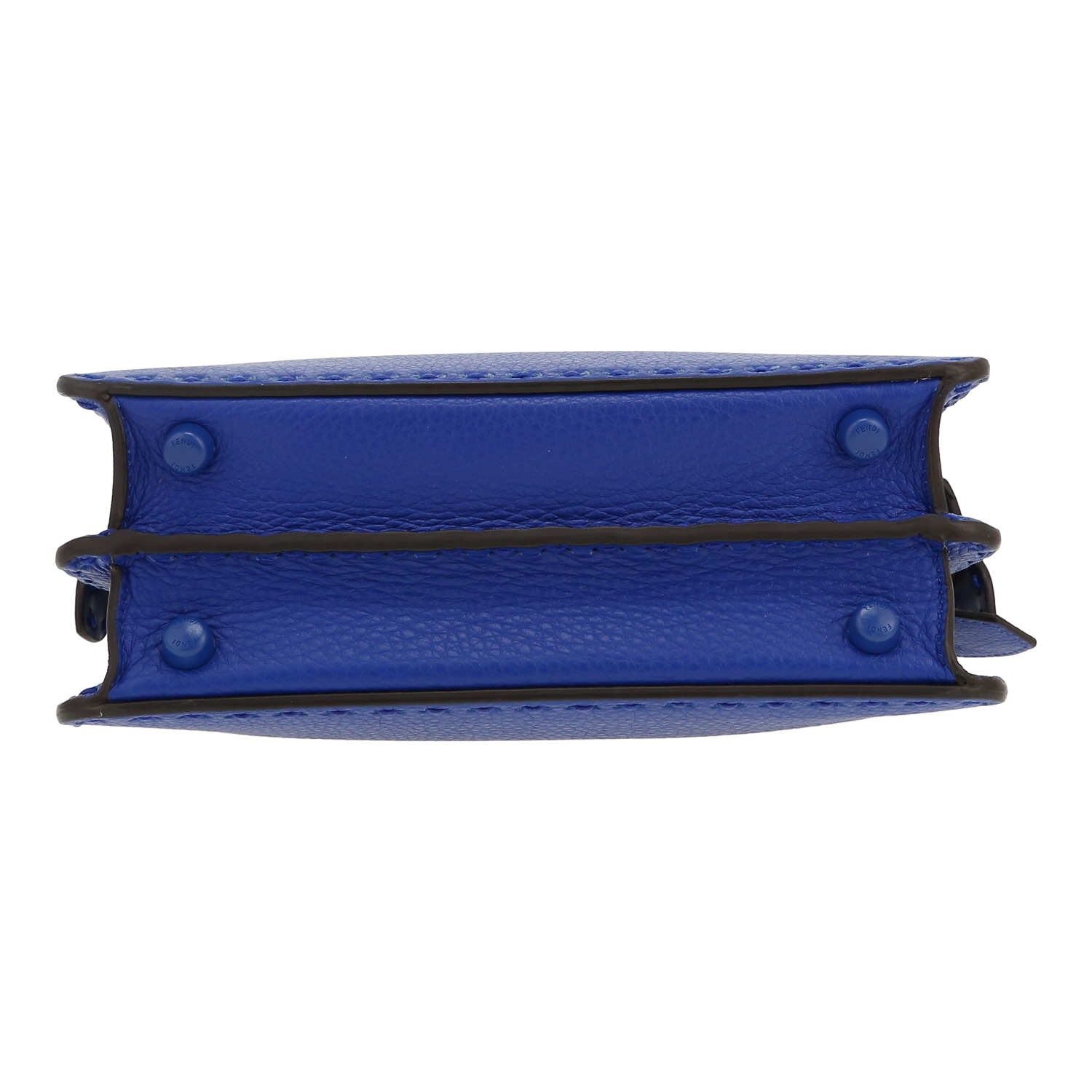 Borsa a tracolla Fendi  Peekaboo ISeeU in pelle martellata blu - Detail D1