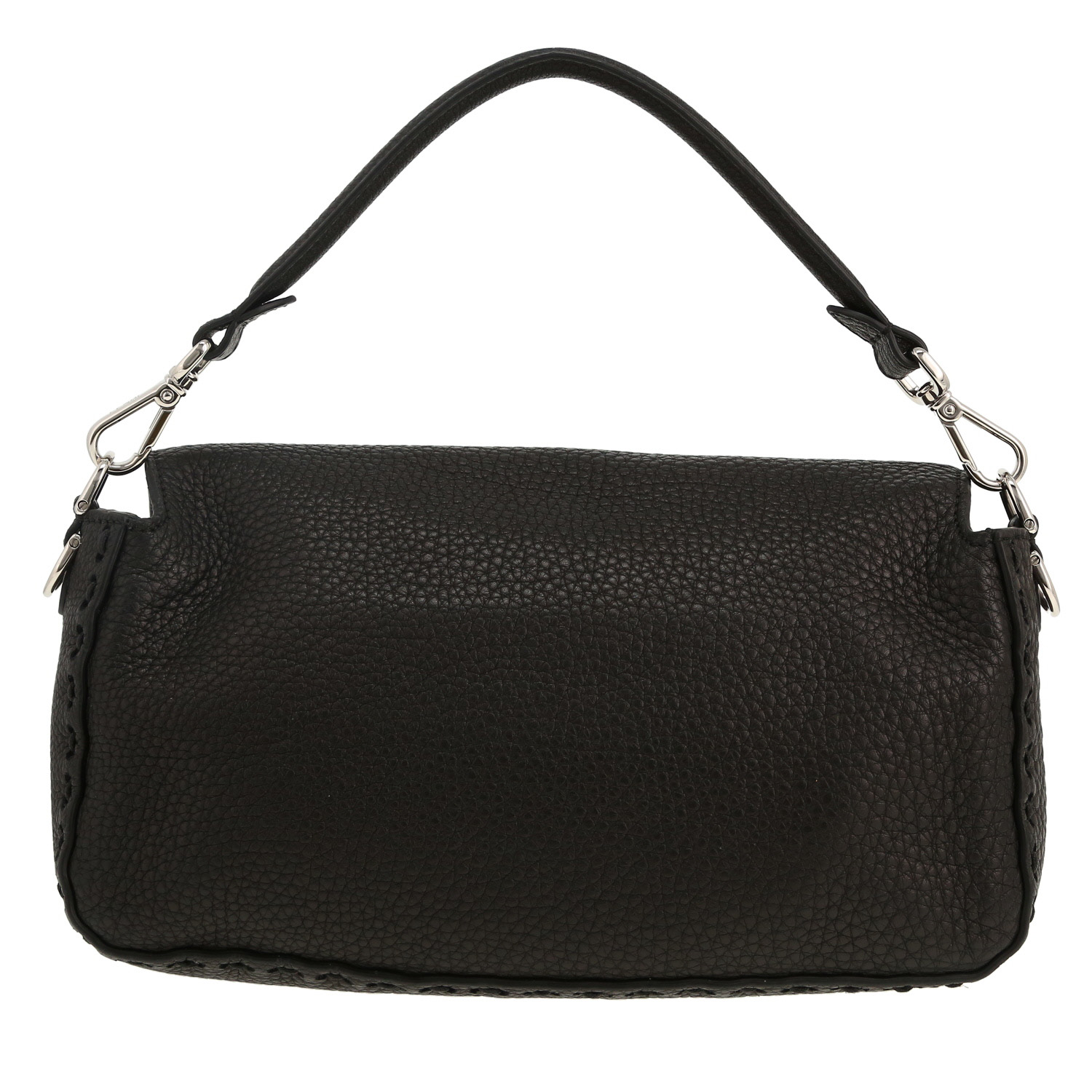 Sac à main Fendi  Multipocket Baguette en cuir grainé noir - Detail D4