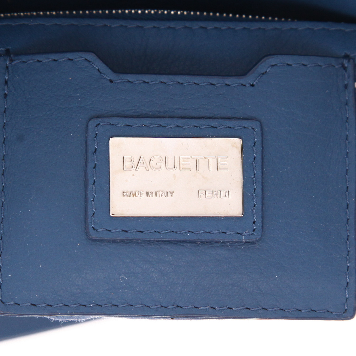 Borsa Fendi  Baguette in pelle blu - Detail D2