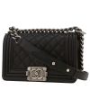 Chanel  Boy small model  shoulder bag  in black quilted grained leather - 00pp thumbnail