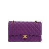 Chanel  Timeless Classic handbag  in purple quilted grained leather - 360 thumbnail