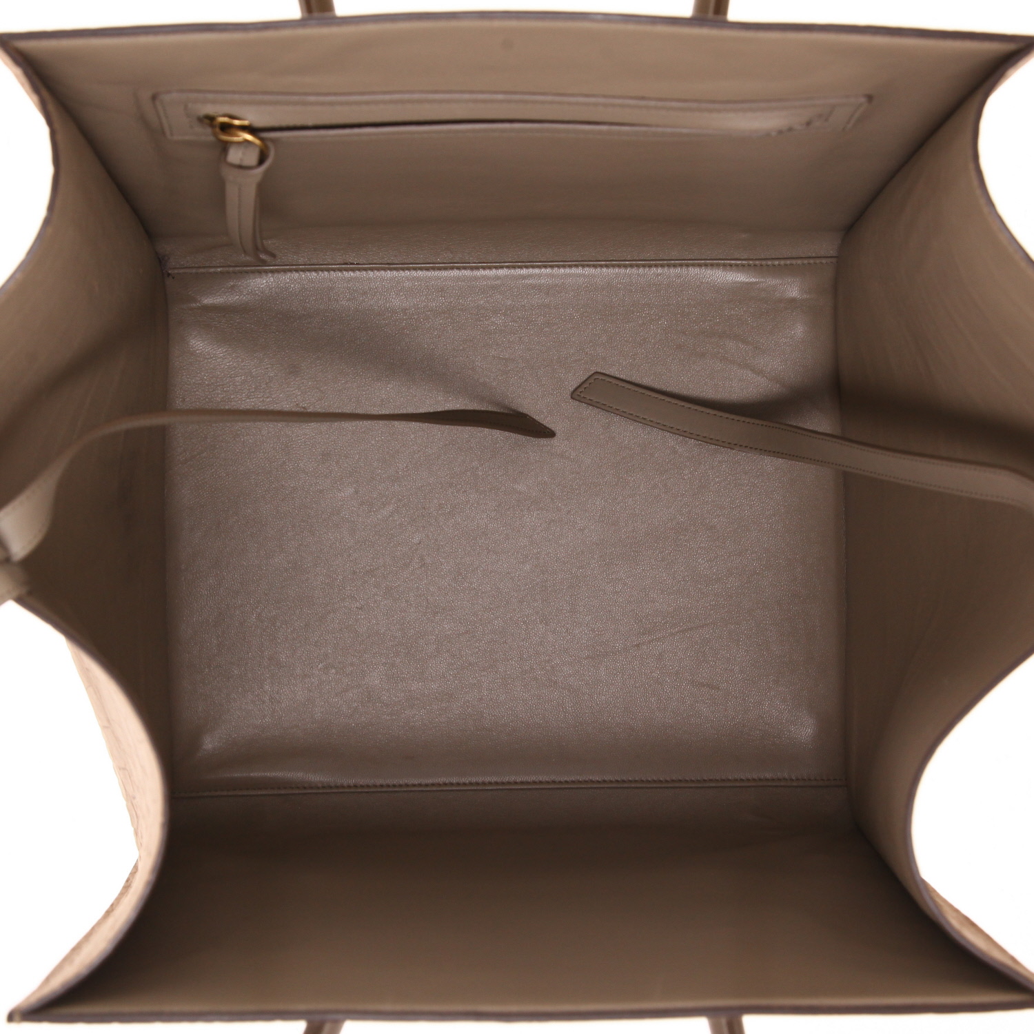 Borsa Celine  Phantom in pelle color talpa e tessuto scamosciato marrone - Detail D3