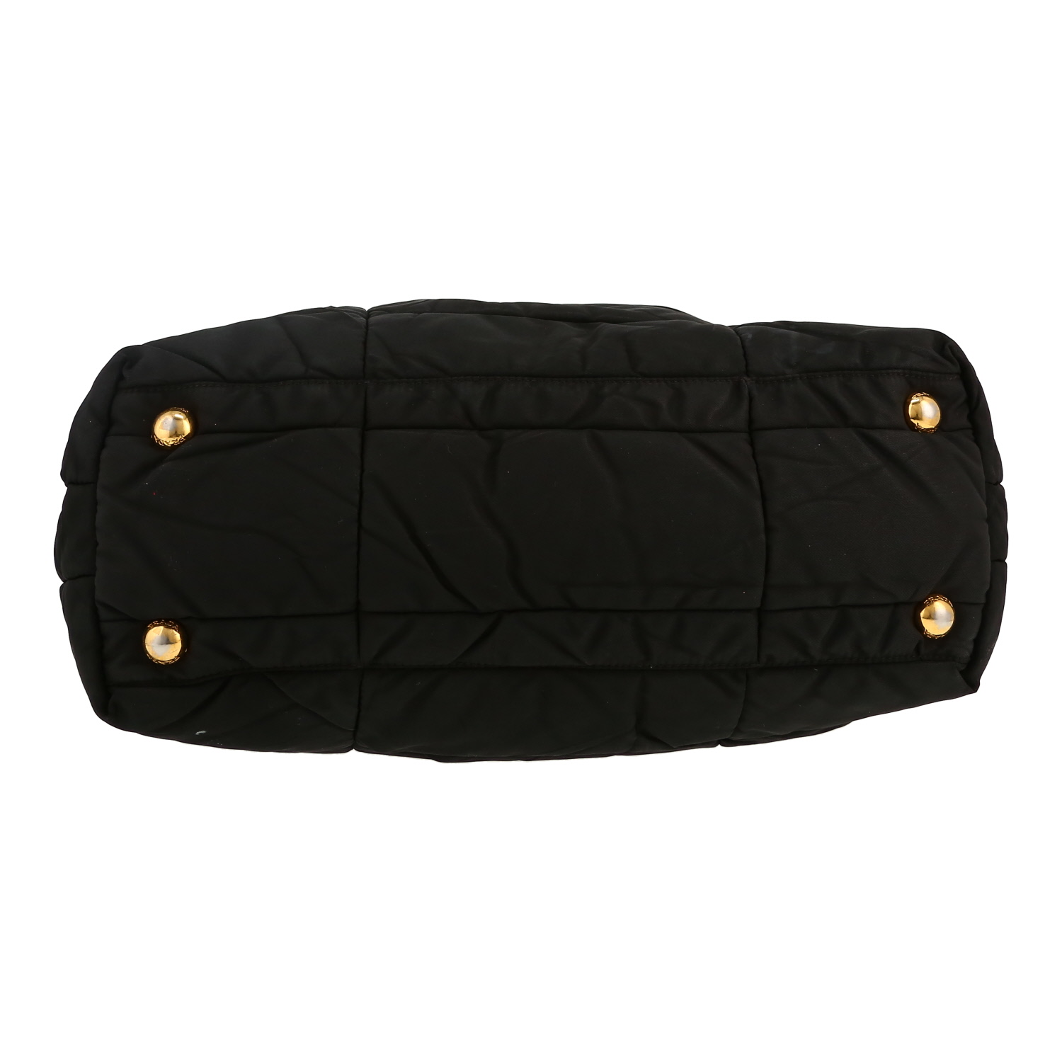 Prada   handbag  in black canvas  and black leather - Detail D1