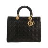 Dior  Lady Dior large model  handbag  in black leather cannage - 360 thumbnail