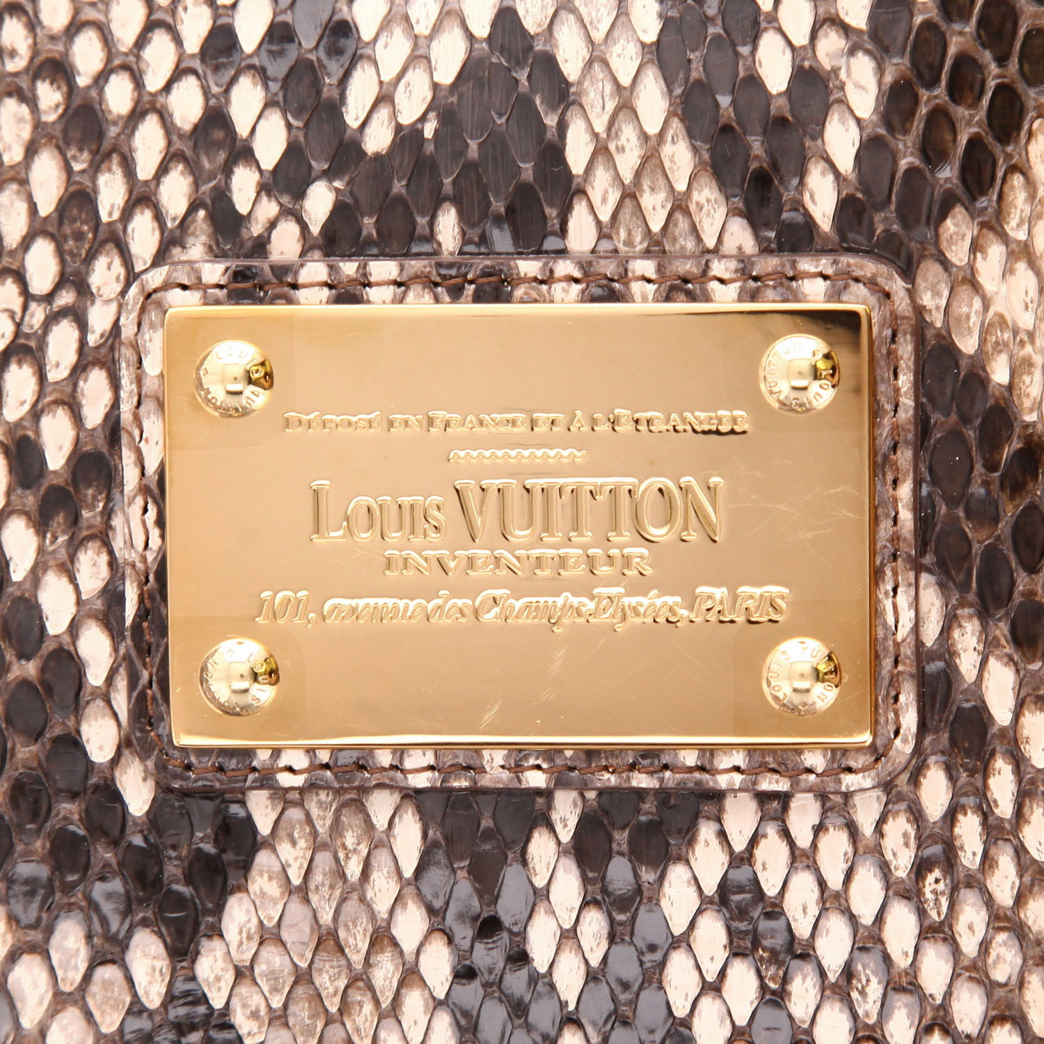 Sac à main Louis Vuitton  Galliera grand modèle  en python beige et noir - Detail D2