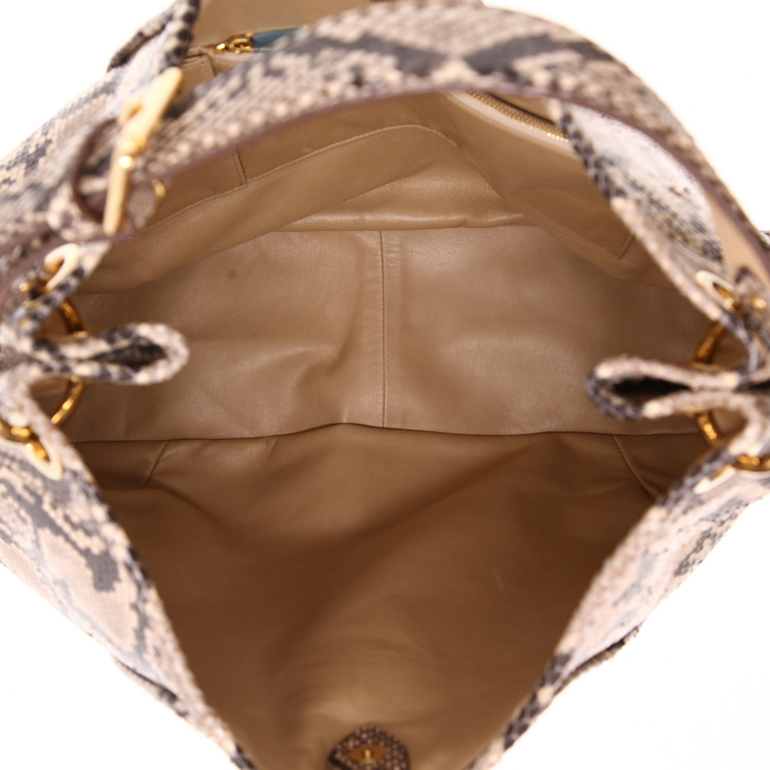 Borsa Louis Vuitton  Galliera modello grande  in pitone beige e nero - Detail D3