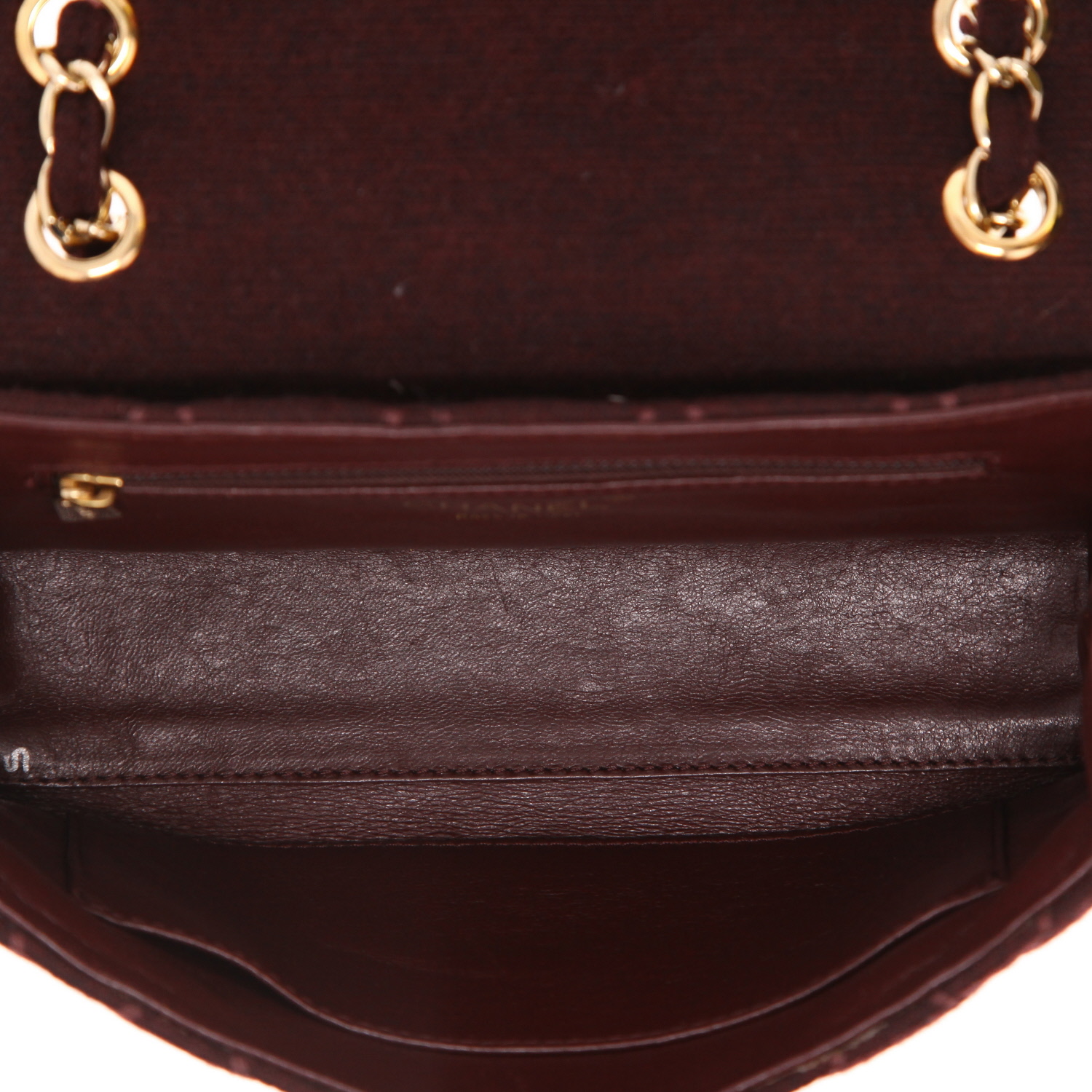 Chanel   handbag  in burgundy canvas - Detail D3
