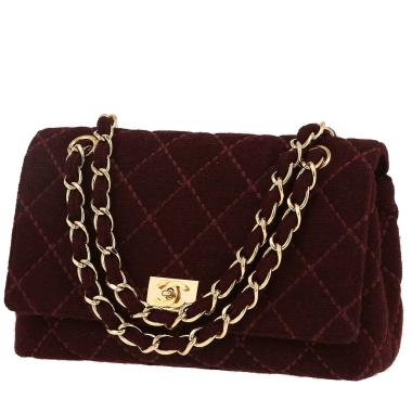 Chanel   handbag  in burgundy canvas