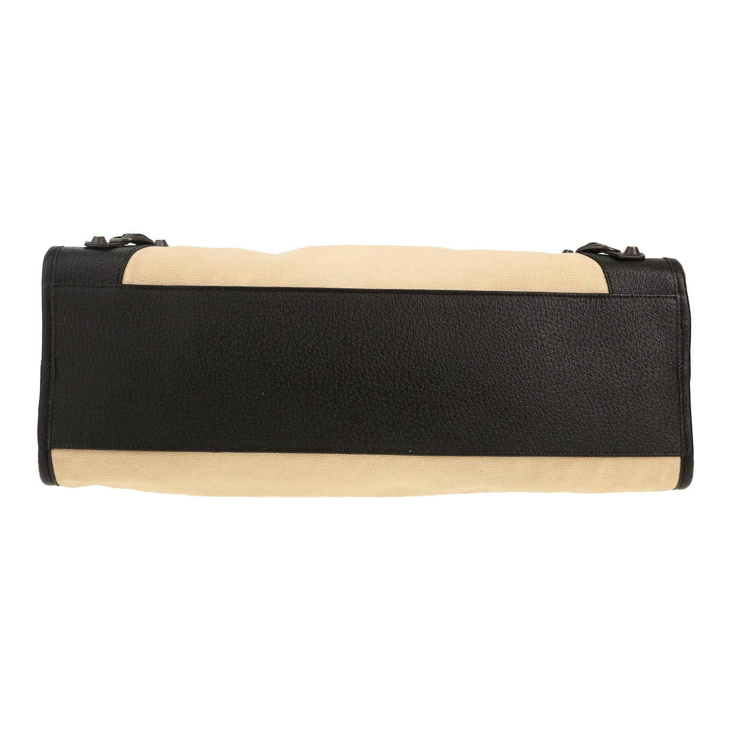 Sac à main Balenciaga  City en toile et beige et cuir noir - Detail D1