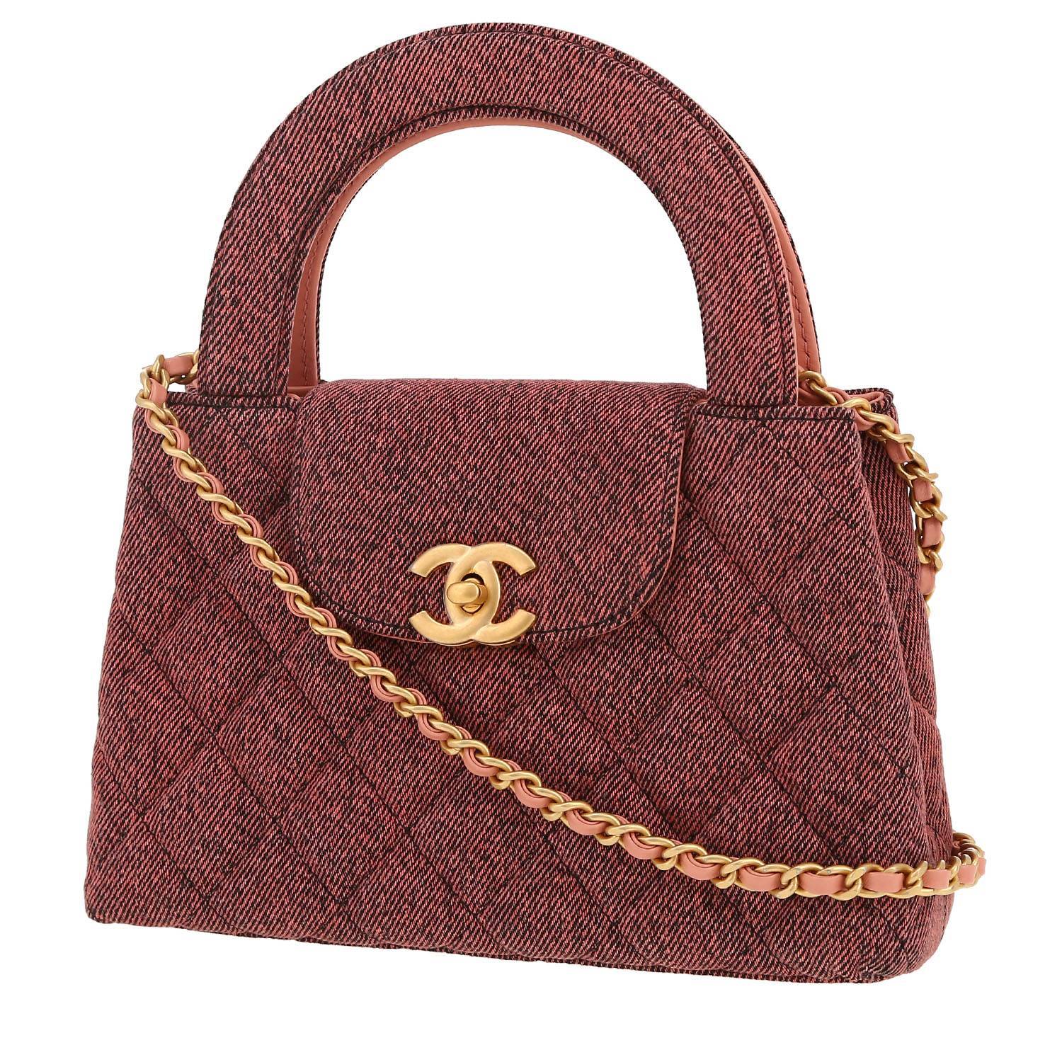 Bolso de mano Chanel  Mini Shopping en lona denim rosa