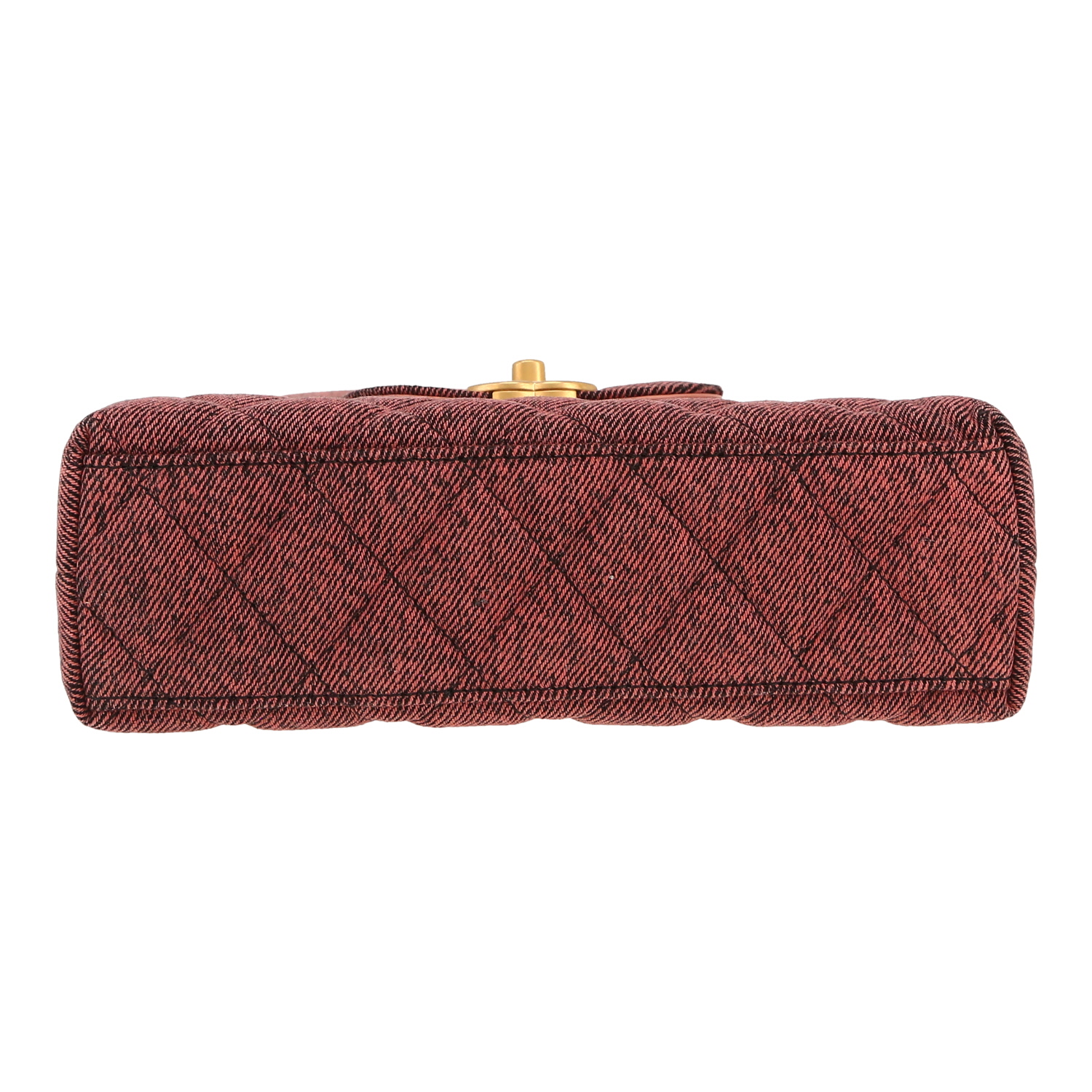 Bolso de mano Chanel  Mini Shopping en lona denim rosa - Detail D1