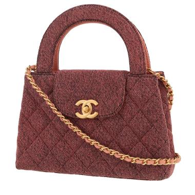 Sac à main Chanel  Mini Shopping en toile denim rose