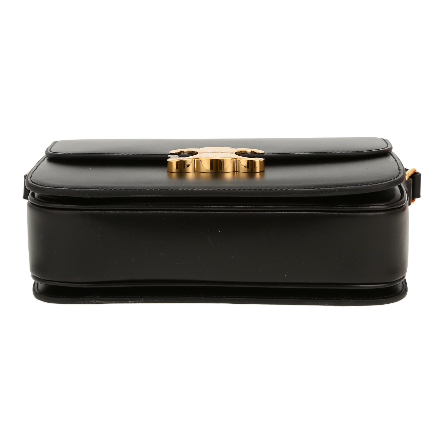 Sac bandoulière Celine  Triomphe en cuir noir - Detail D1