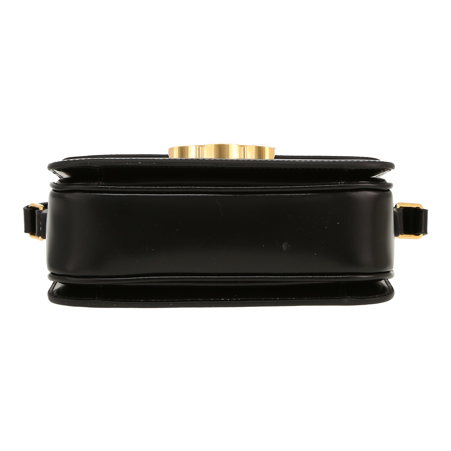 Sac bandoulière Celine Triomphe Teen en cuir noir - Detail D1