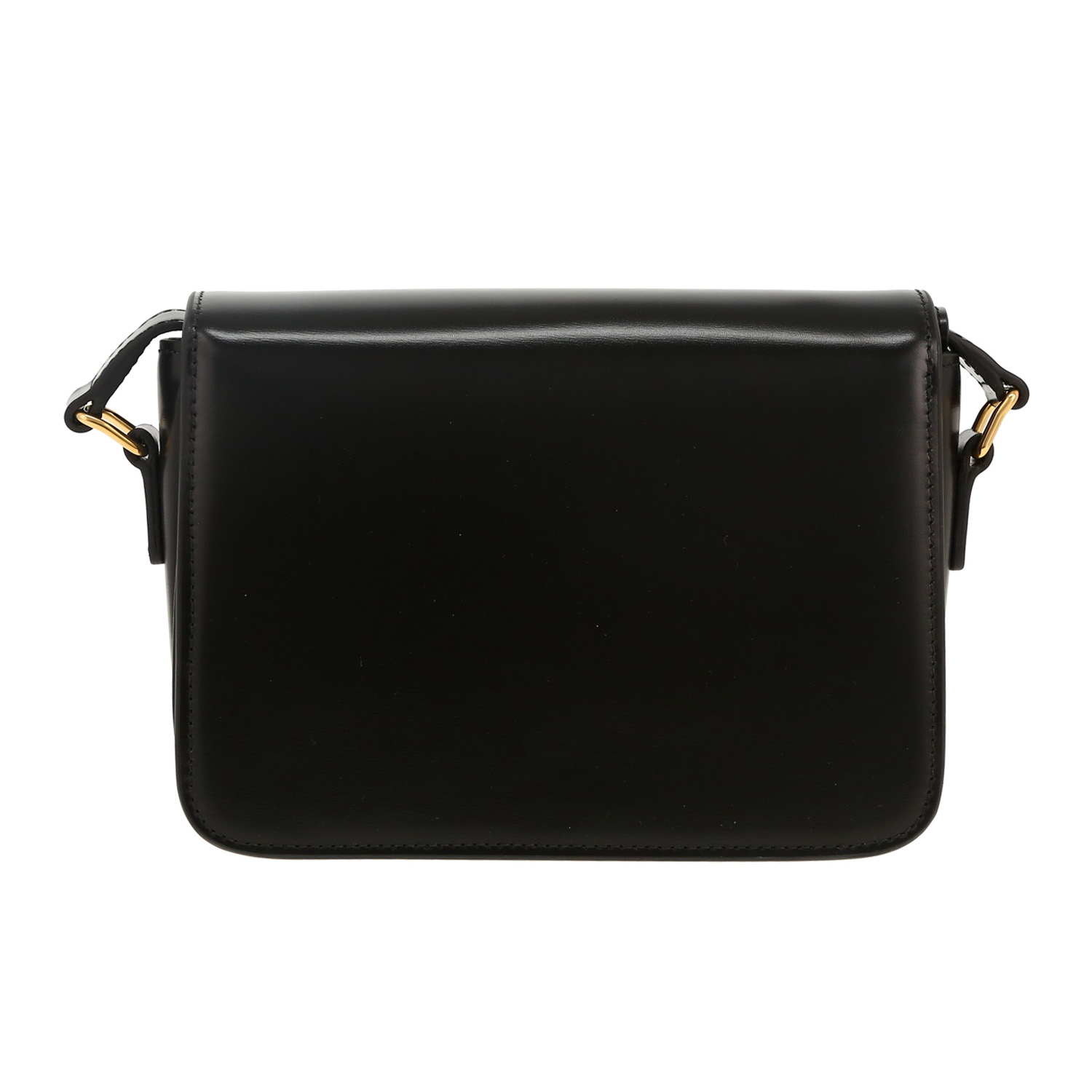 Bolso bandolera Celine Triomphe Teen en cuero negro - Detail D4