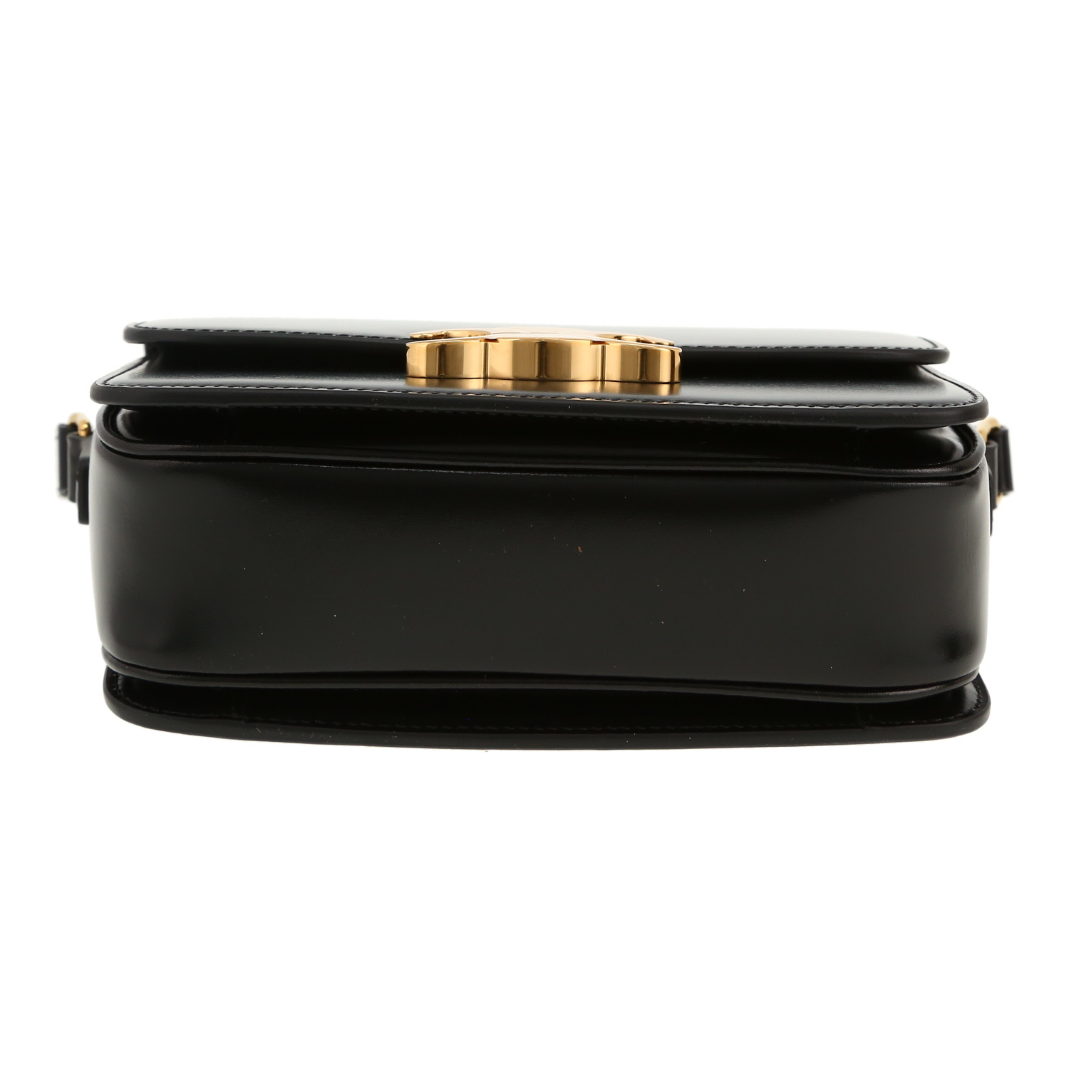 Bolso bandolera Celine  Triomphe Teen en cuero negro - Detail D1