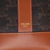 Borsa a tracolla Celine  Seau modello piccolo  in tela "Triomphe" marrone e pelle marrone - Detail D2 thumbnail