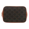 Celine  Seau small model  shoulder bag  in brown "Triomphe" canvas  and brown leather - Detail D1 thumbnail