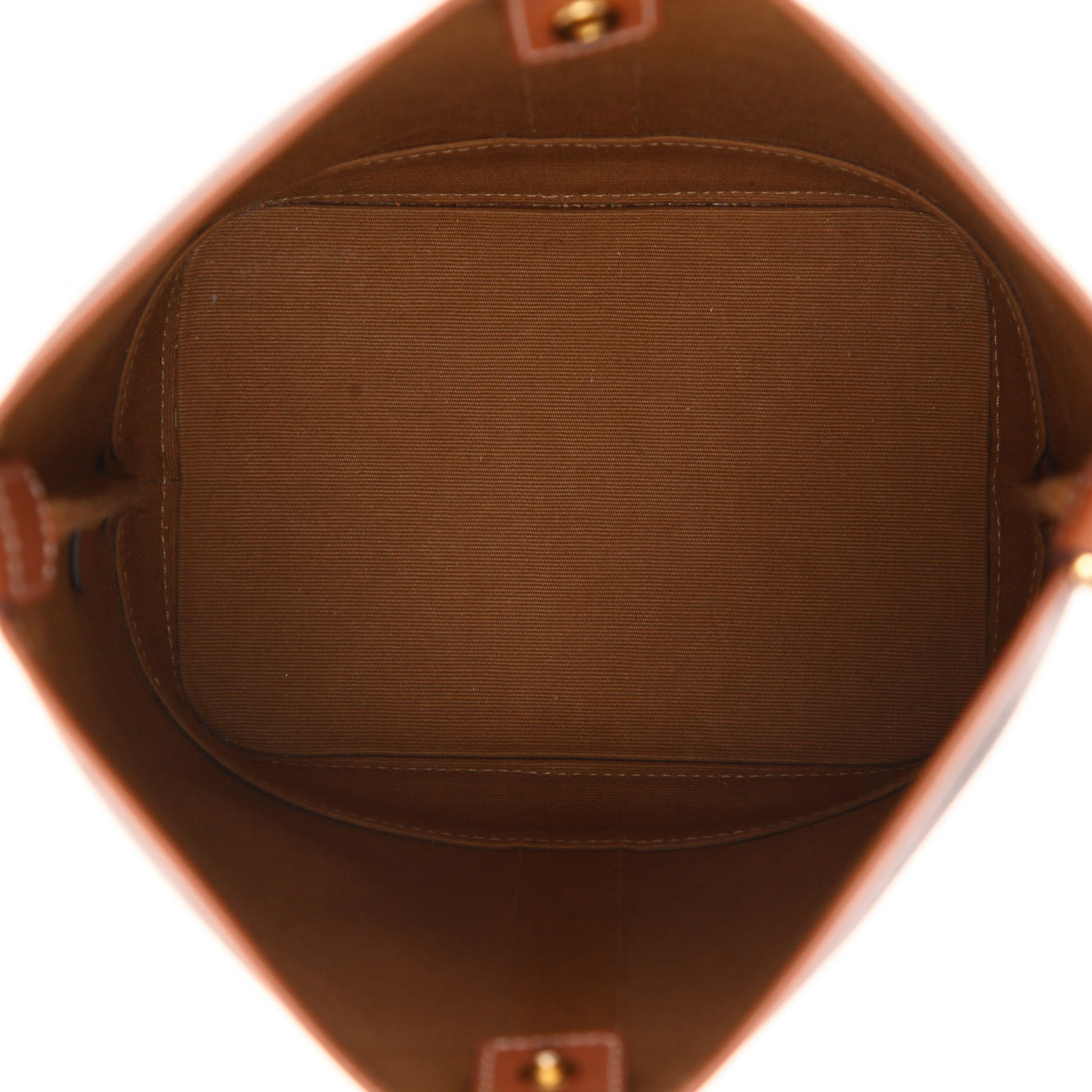 Sac bandoulière Celine  Seau petit modèle  en toile Triomphe marron et cuir marron - Detail D3