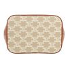 Borsa a tracolla Celine  Seau modello piccolo  in tela "Triomphe" beige e pelle marrone - Detail D1 thumbnail