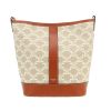 Borsa a tracolla Celine  Seau modello piccolo  in tela "Triomphe" beige e pelle marrone - 360 thumbnail