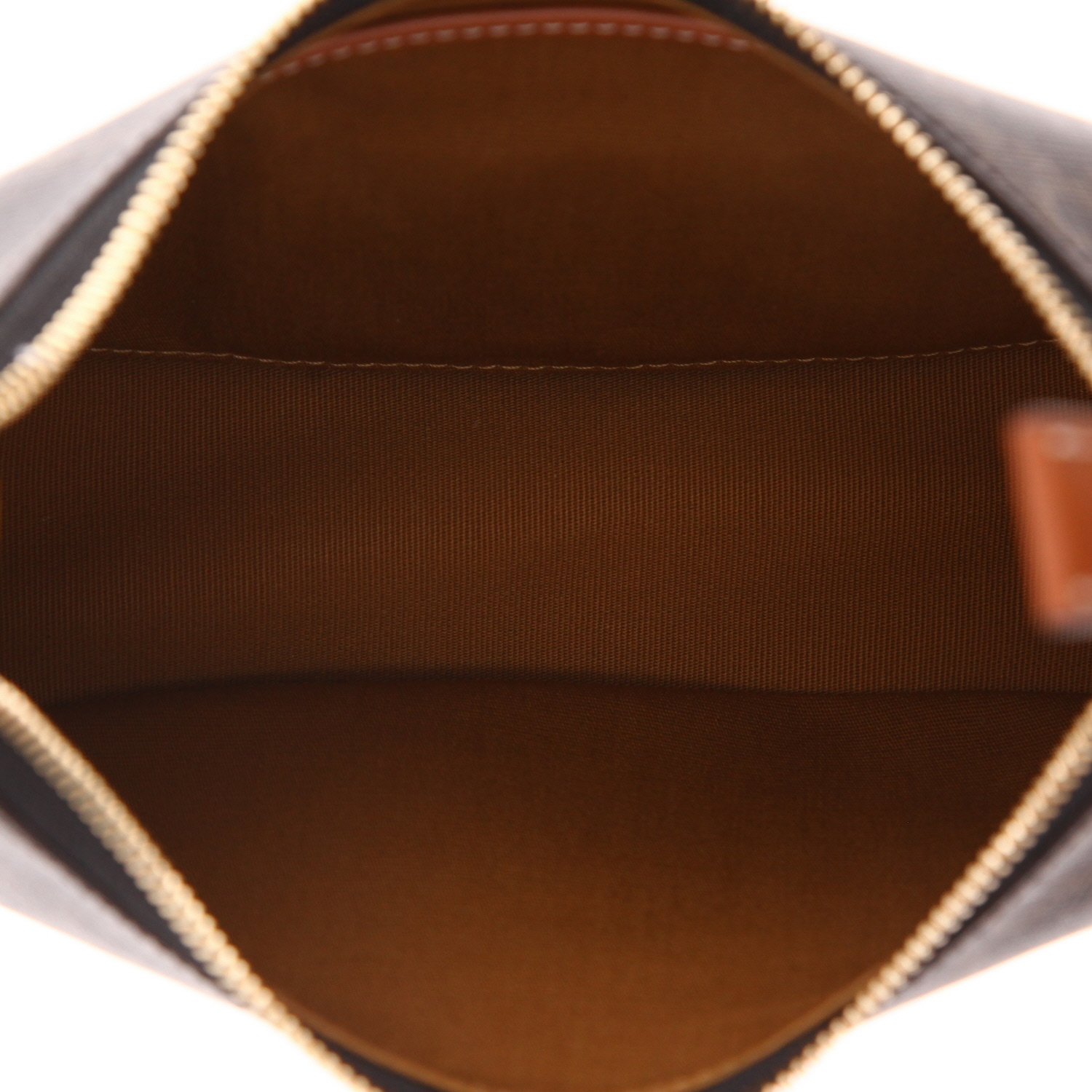 Celine  Ava medium model  handbag  "Triomphe" canvas  and brown leather - Detail D3