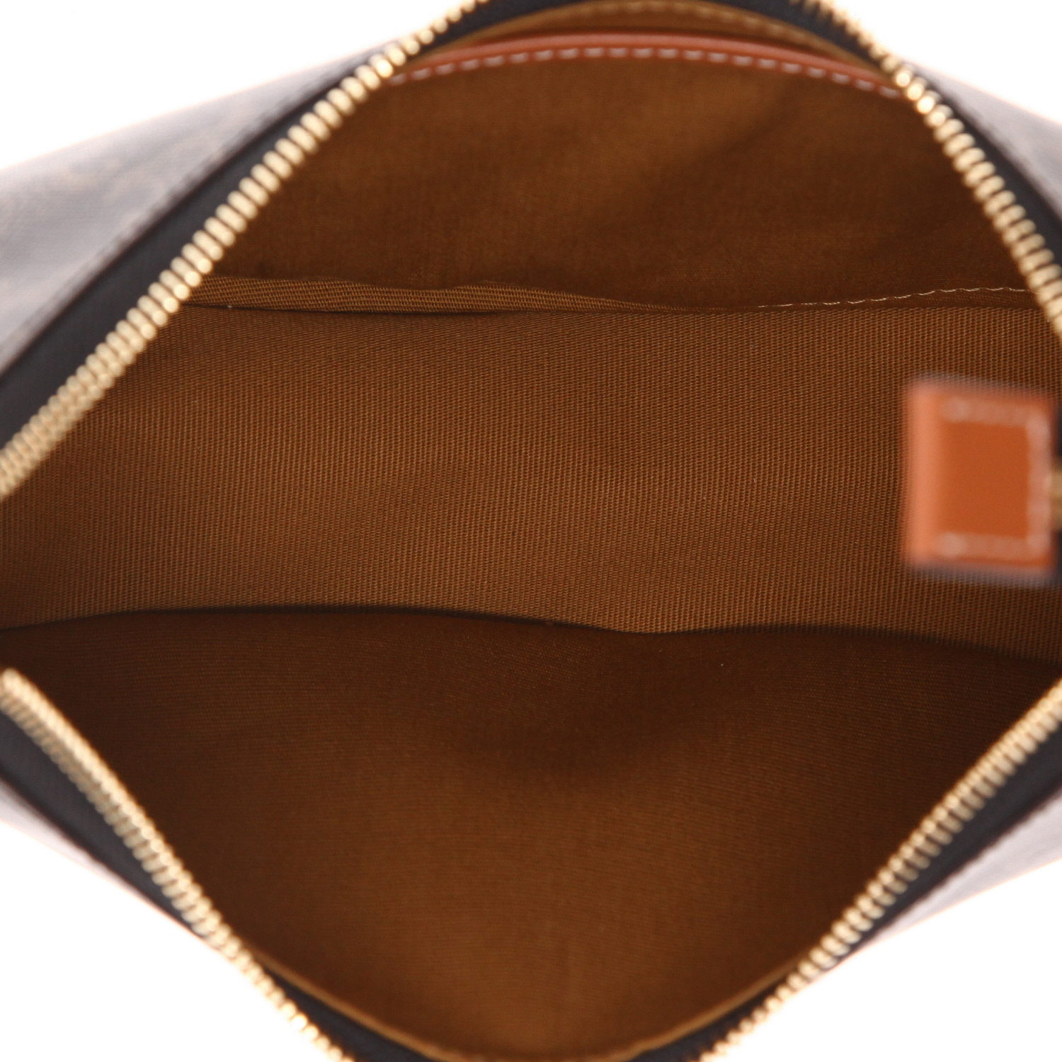 Celine  Ava medium model  handbag  "Triomphe" canvas  and brown leather - Detail D3