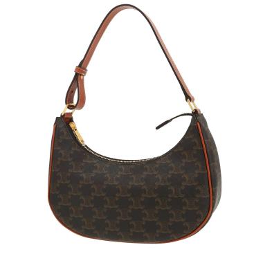 Borsa Celine  Ava modello medio  in tela "Triomphe" e pelle marrone