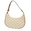 Bolso de mano Celine  Ava modelo mediano  en tejido "Triomphe" beige y cuero marrón - 00pp thumbnail