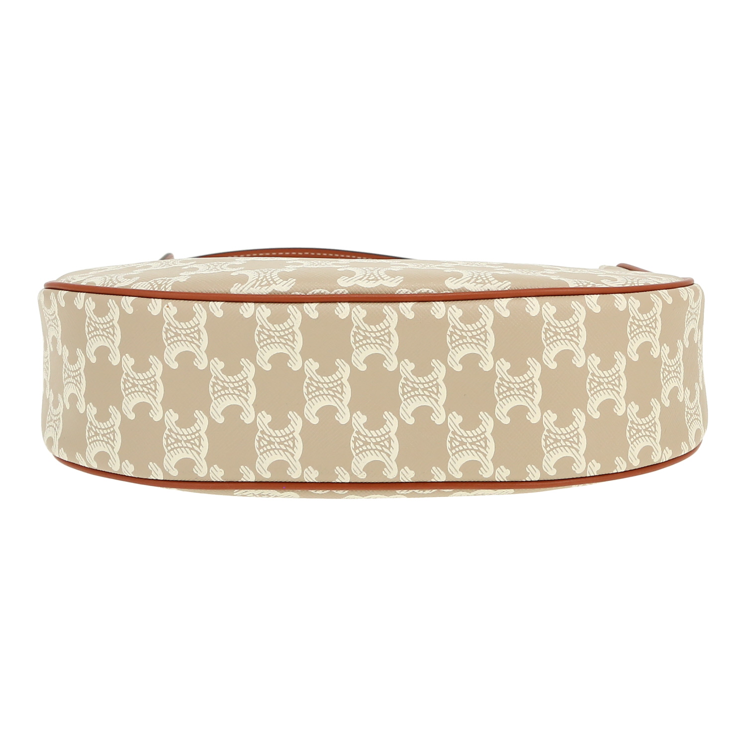 Borsa Celine  Ava modello medio  in tela "Triomphe" beige e pelle marrone - Detail D1