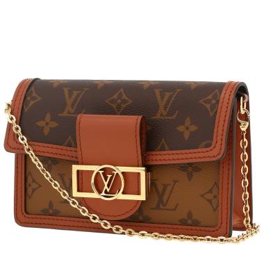 Borsa a tracolla Louis Vuitton  Dauphine mini  in tela monogram marrone e pelle marrone